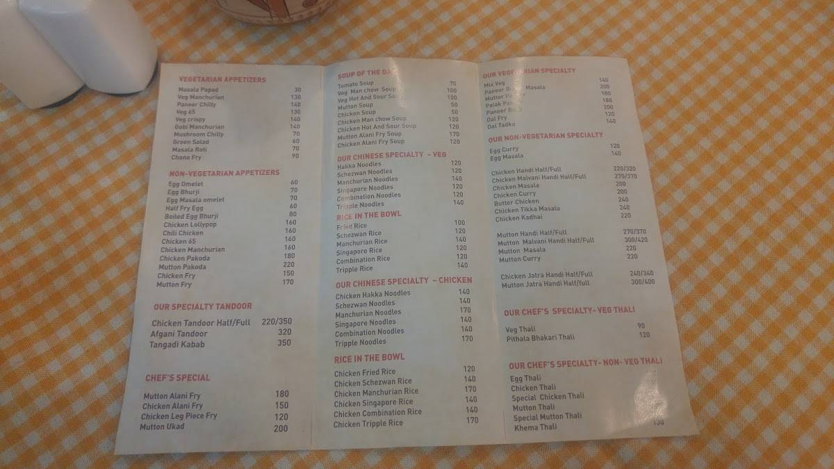 Spice Mantra menu