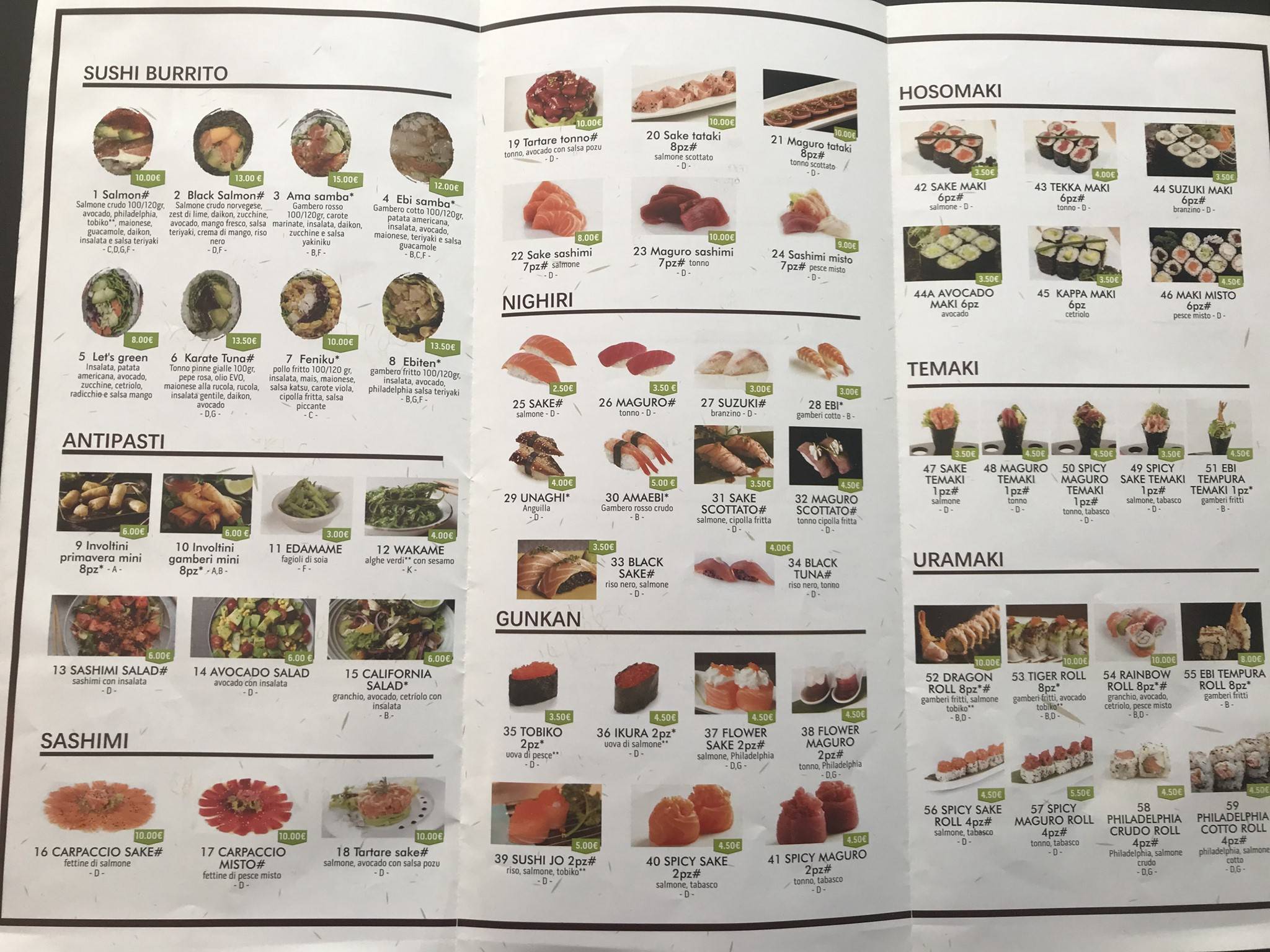 Menu di Sushi House Roma 