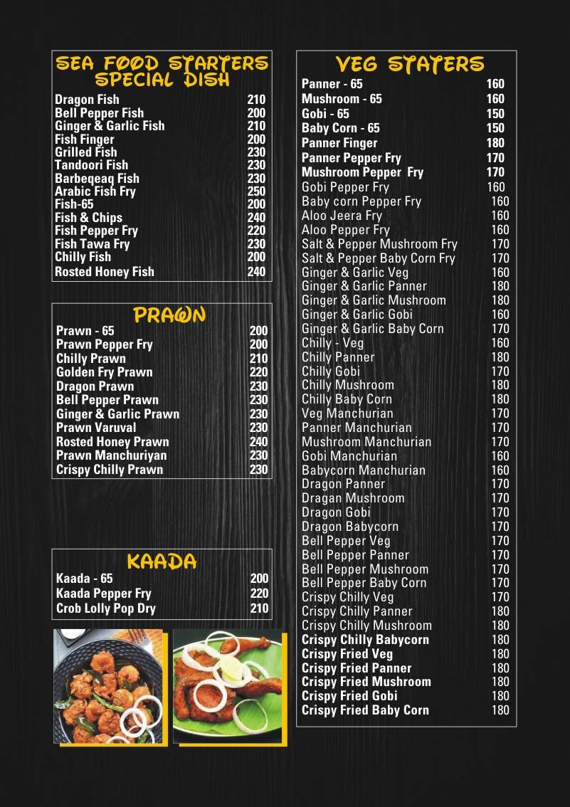 Taj Multicuisine Restaurant menu