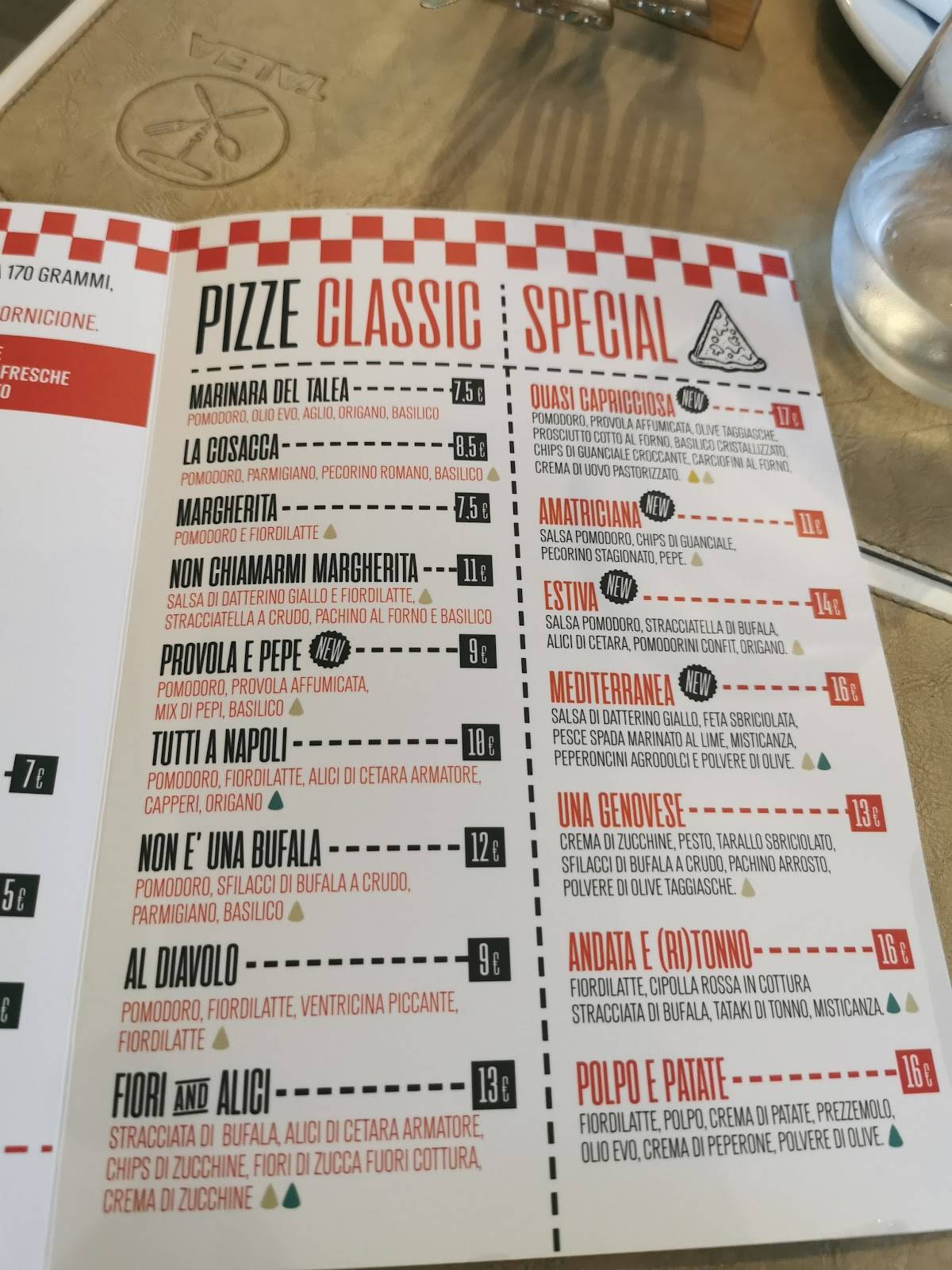 Menu di Talea 