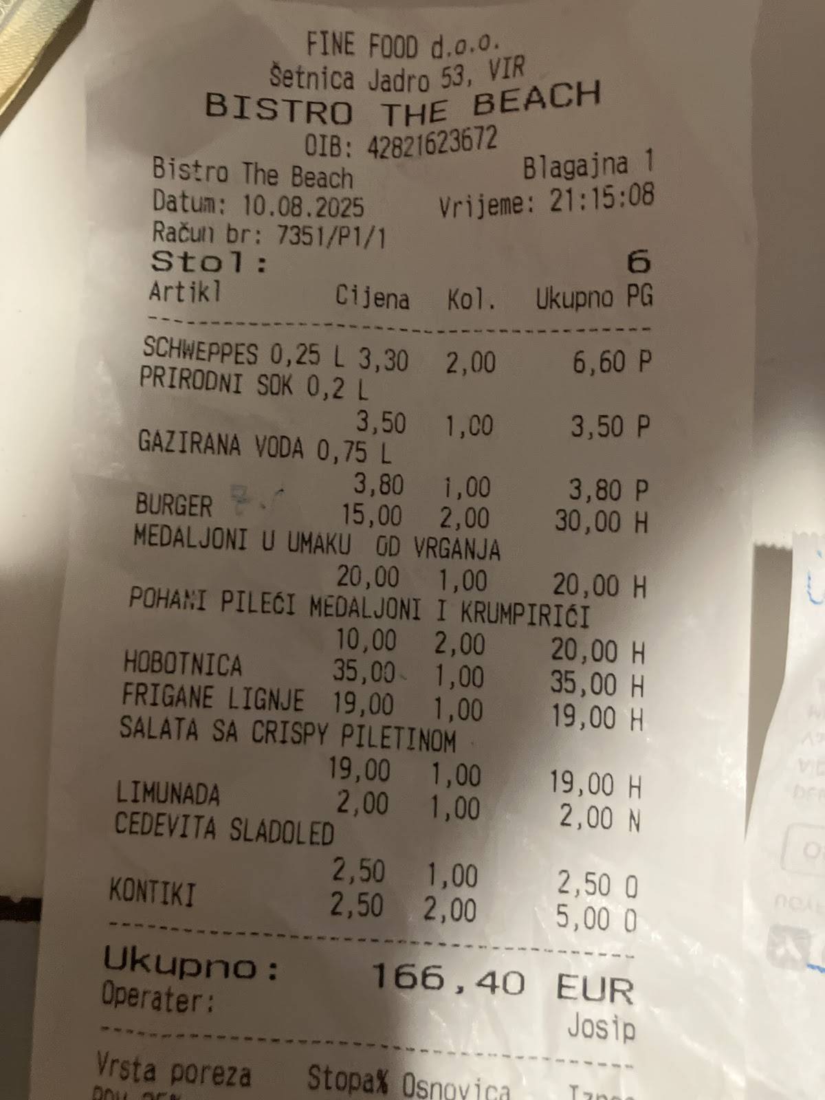 Menu di The Beach Fine Food & Bar 