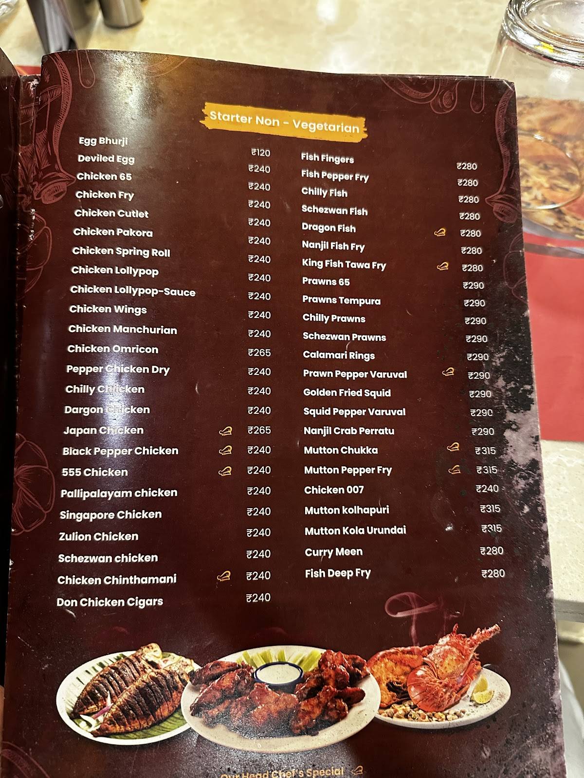 The Curry menu