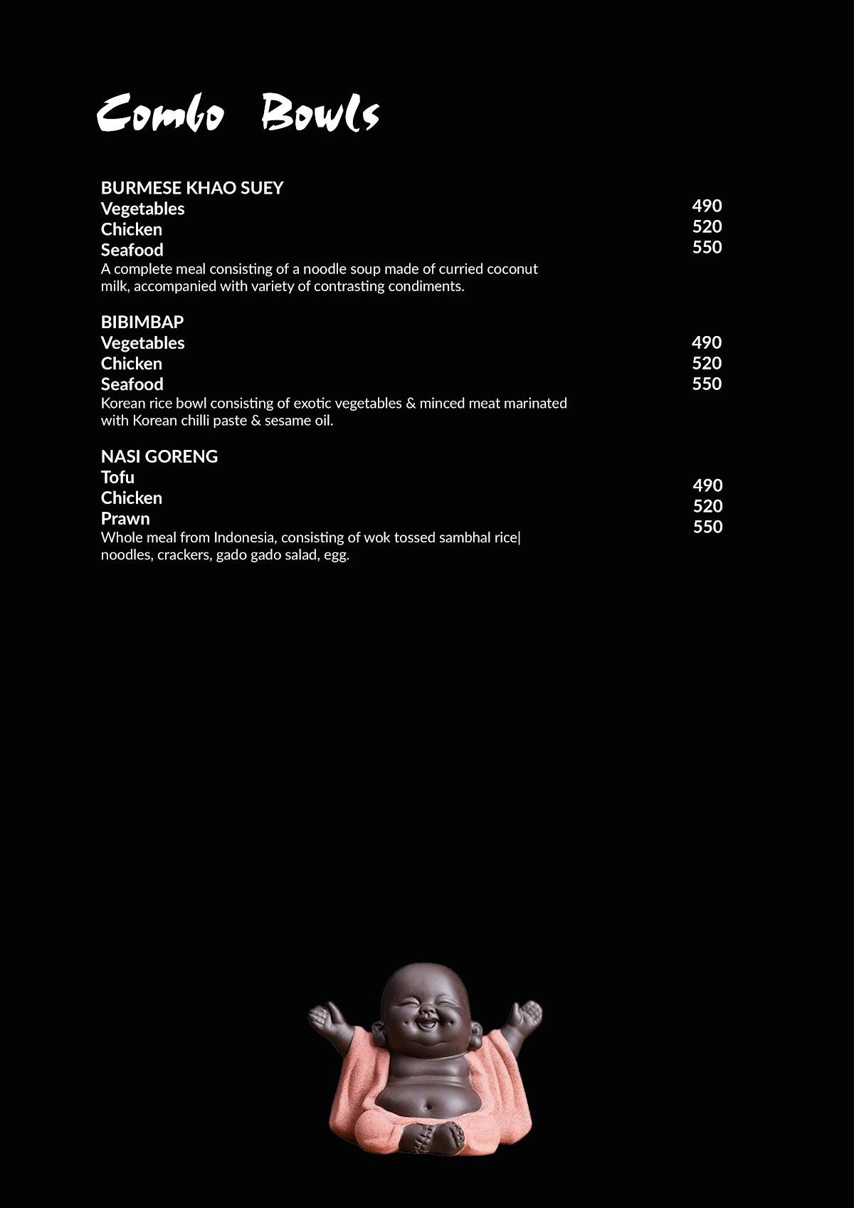 The Red Ginger menu