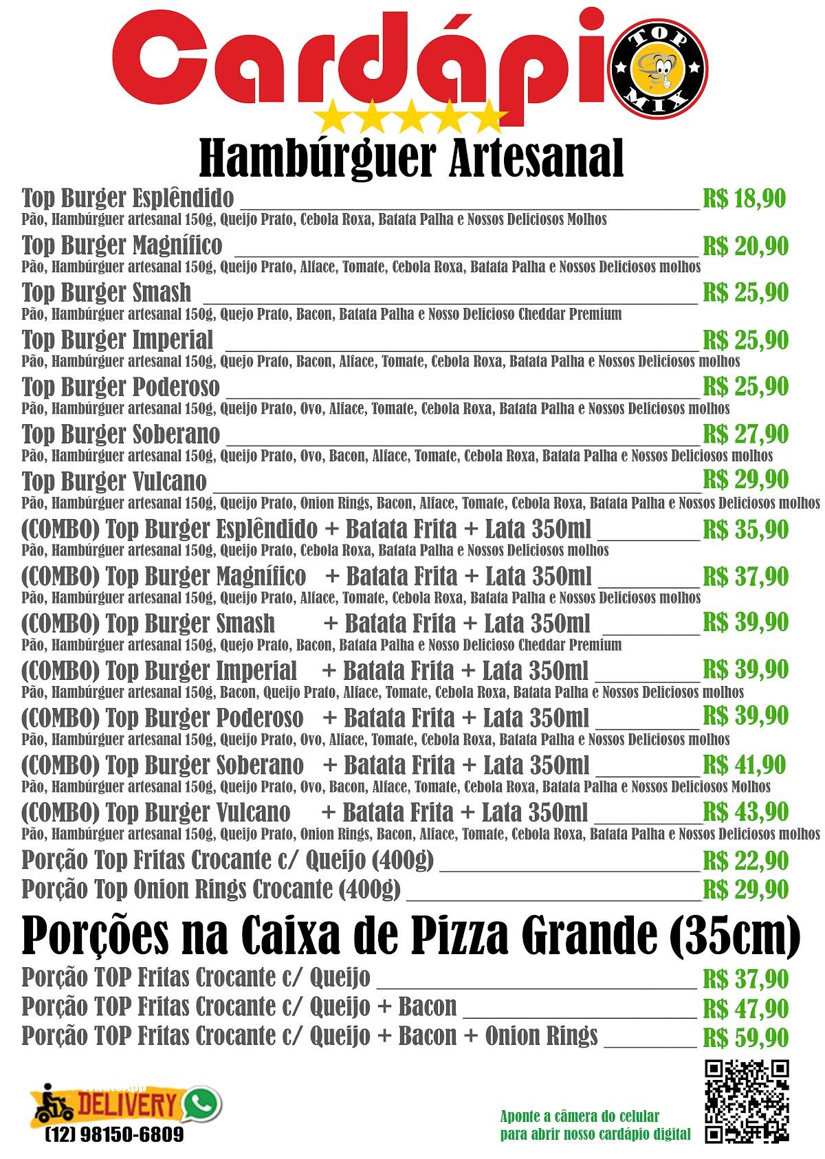 Top Mix Hamburgueria e Açaí cardápio