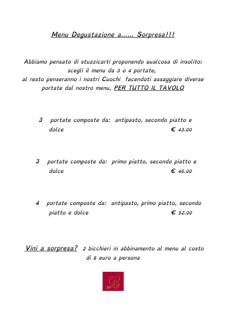 Menu di Trattoria El Bagolo Ristorantino 