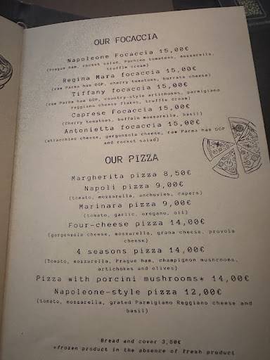 Menu di Trattoria Napoleone 