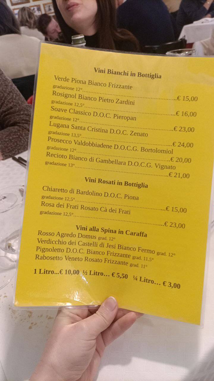 Menu di Trattoria alla Fedeltà di Aldegheri Nadia e c. Snc 