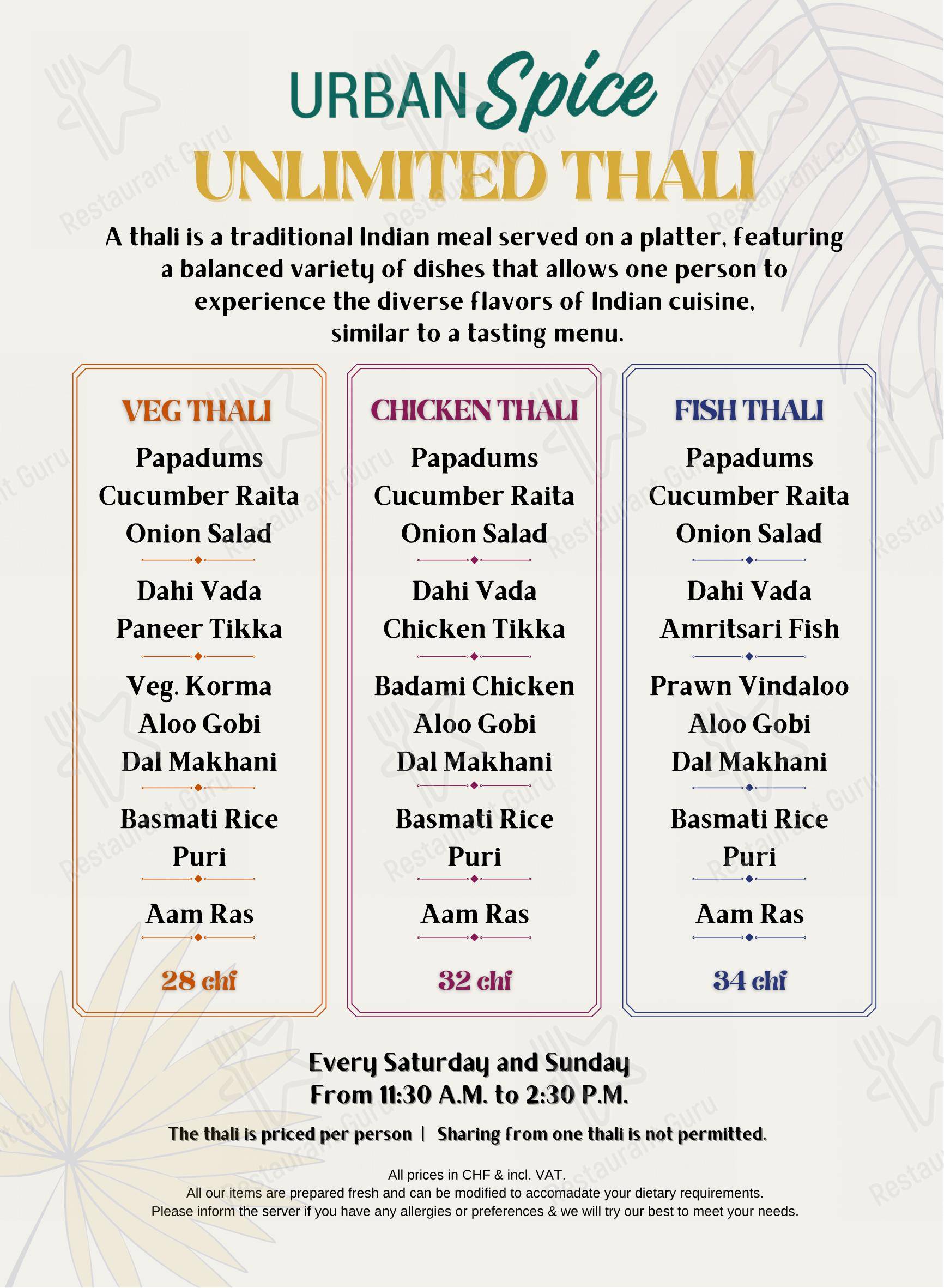 Menu di Restaurant Urban Spice - Детское
