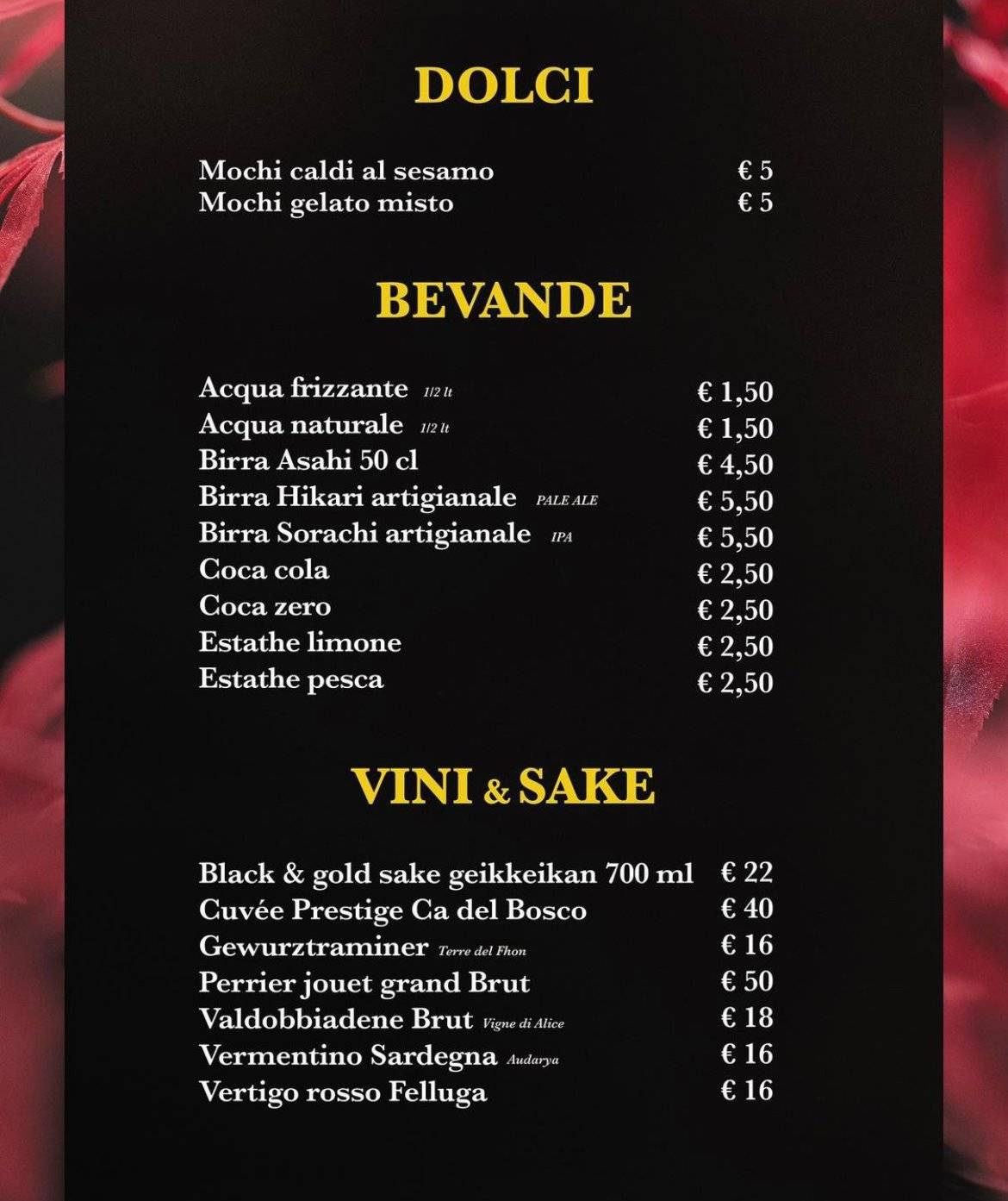 Menu di WABI Sushi Shop Treviglio 