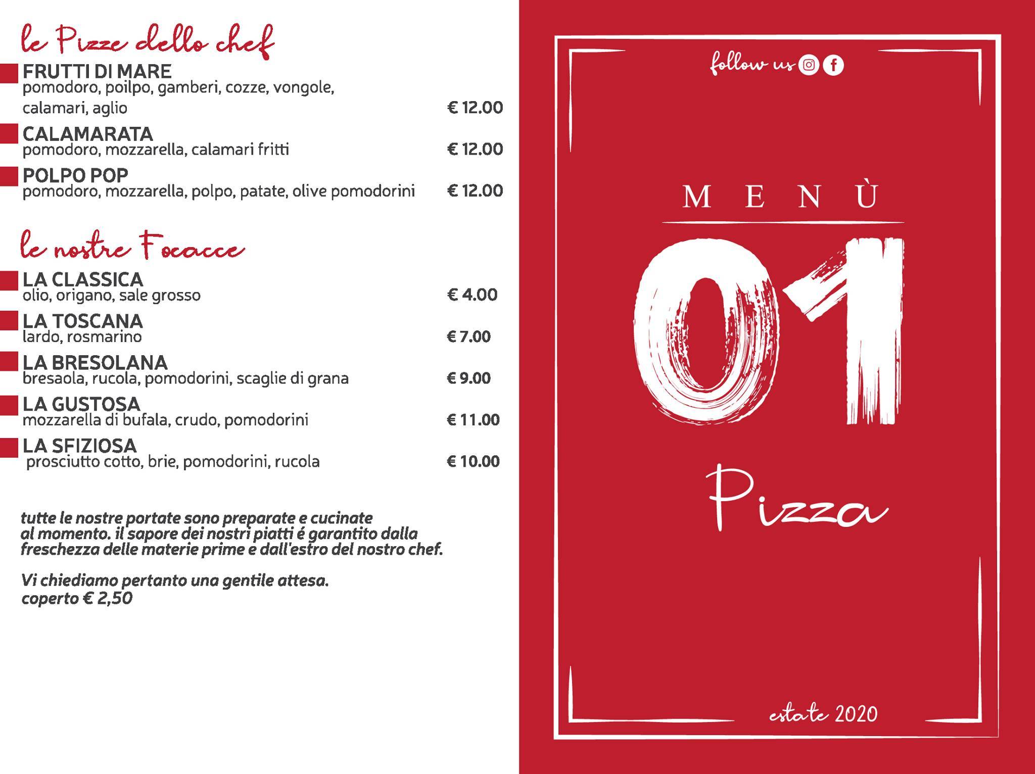 Menu di ZeroUno 