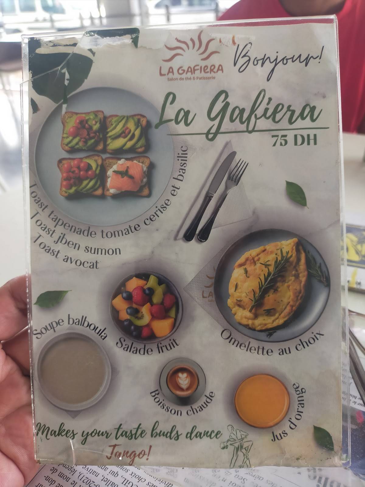 Menu de Café La gafiera