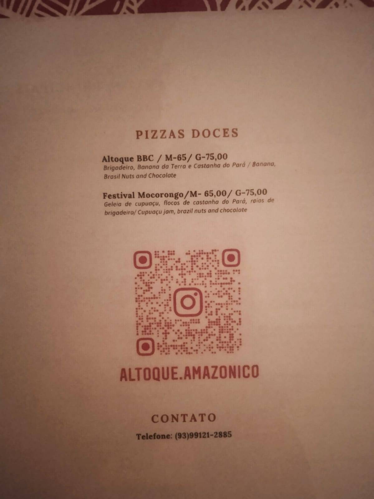 Al Toque Amazônico cardápio