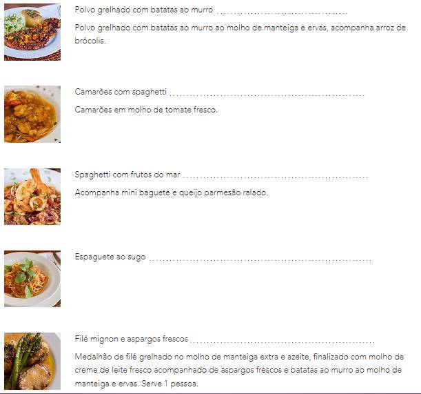 Restaurante Gisele Gastronomia Brasileira Peixes e Frutos do Mar Delivery cardápio