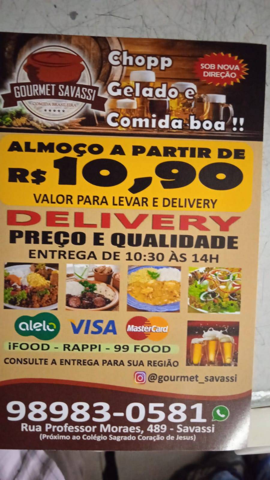 Restaurante Gourmet Savassi cardápio