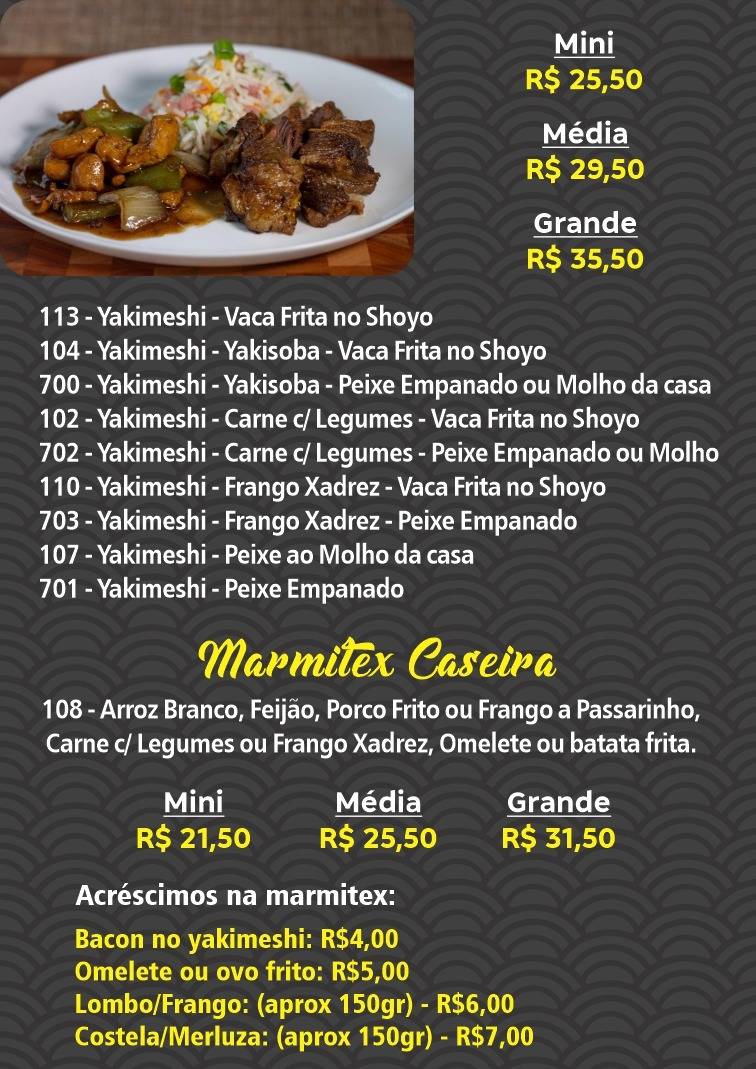 Restaurante K - Comida Chinesa e Caseira em Londrina cardápio