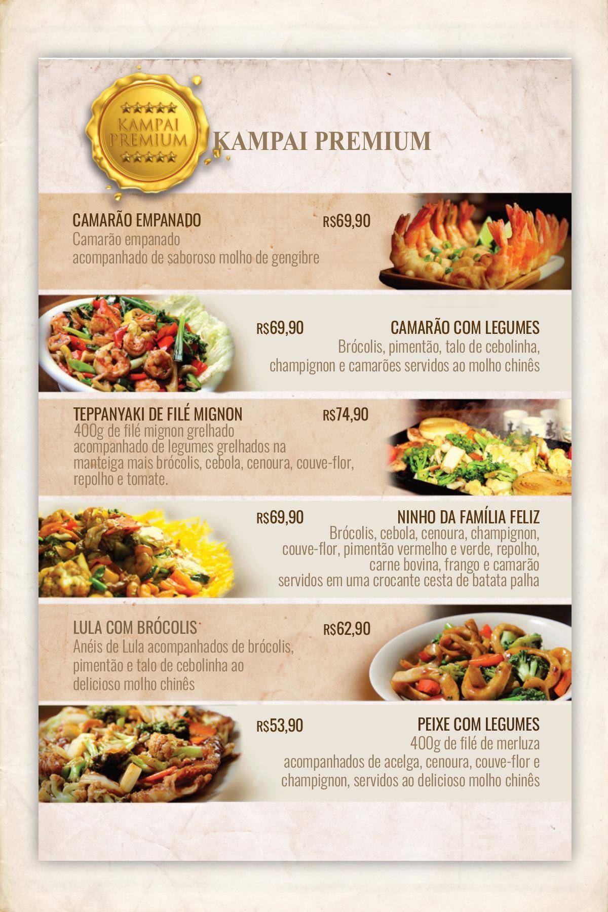 Kampai cardápio