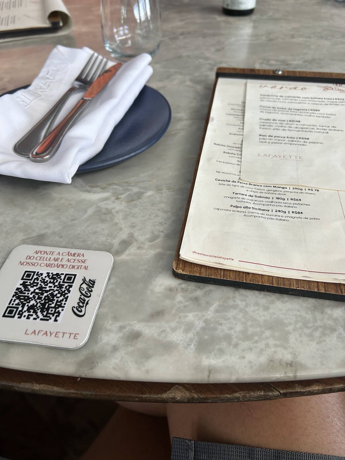 Restaurante Lafayette cardápio