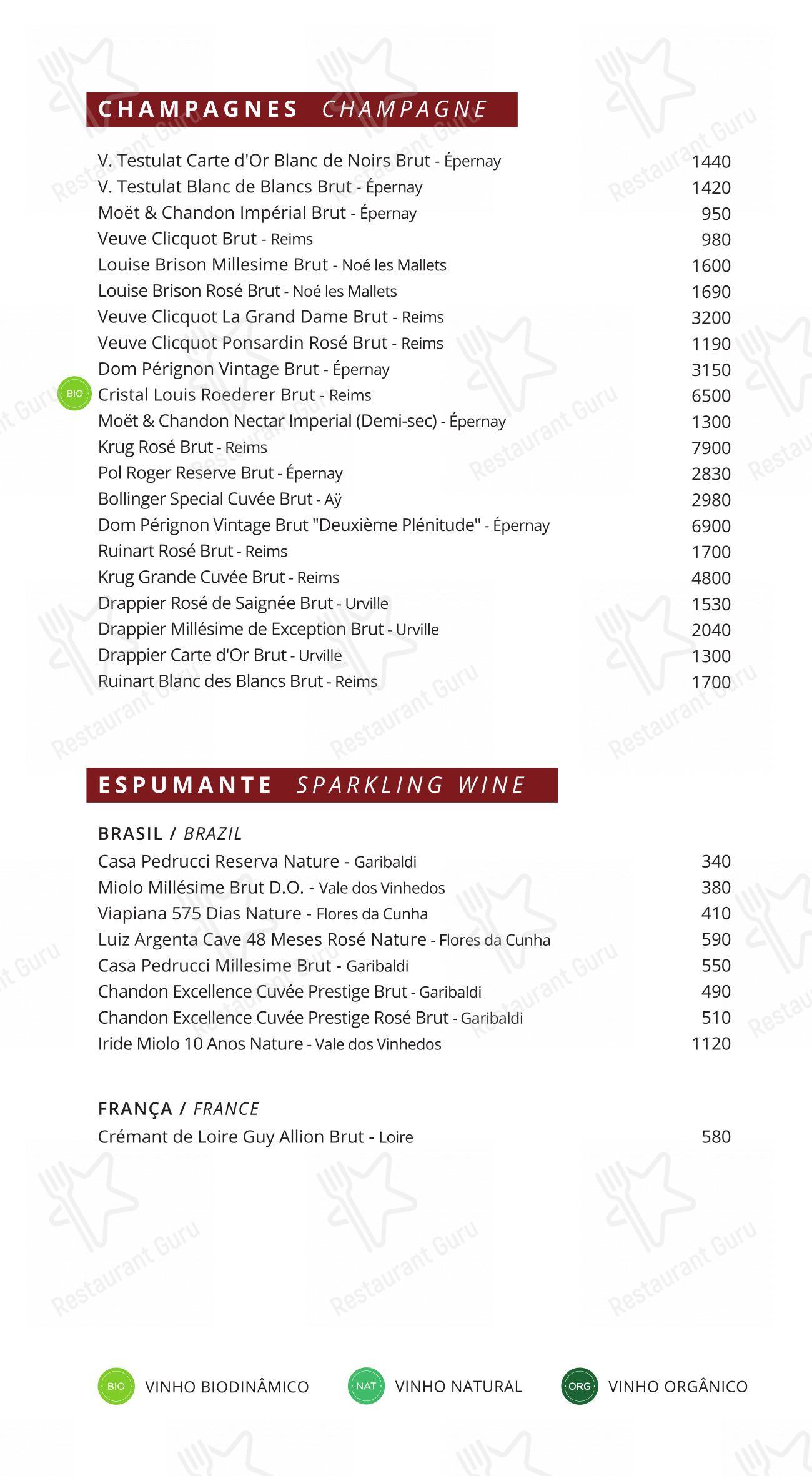 Коктейльная карта para Restaurante Mee - (Copacabana Palace) em Rio de Janeiro