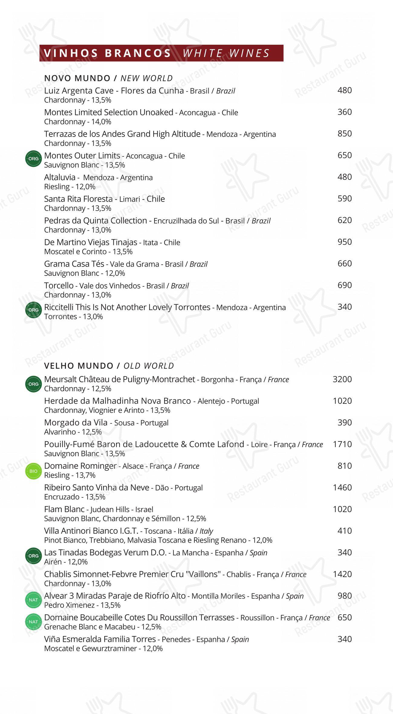Restaurante Mee - (Copacabana Palace) em Rio de Janeiro - Коктейльная карта