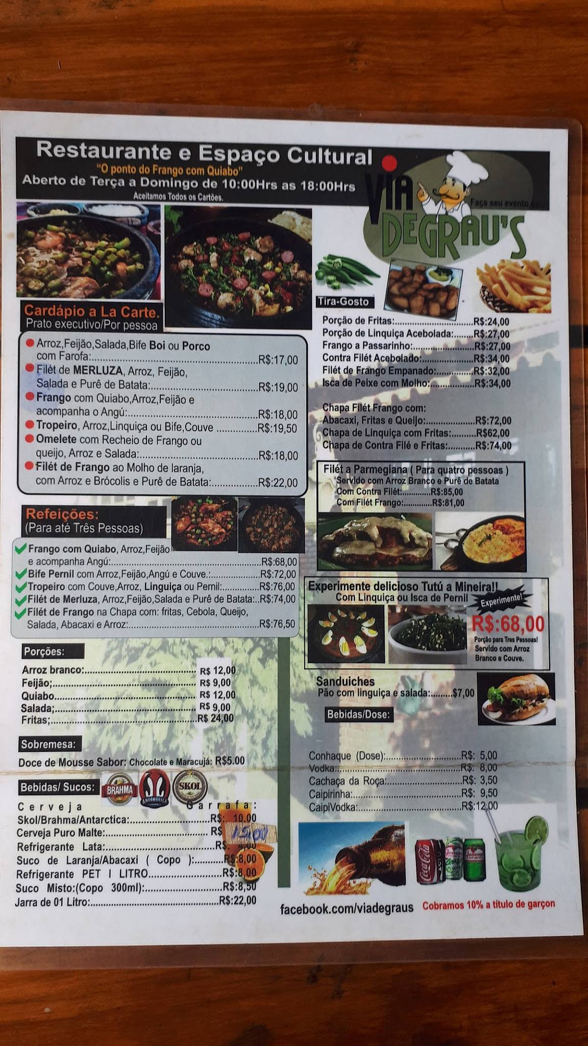Restaurante Piraquara cardápio