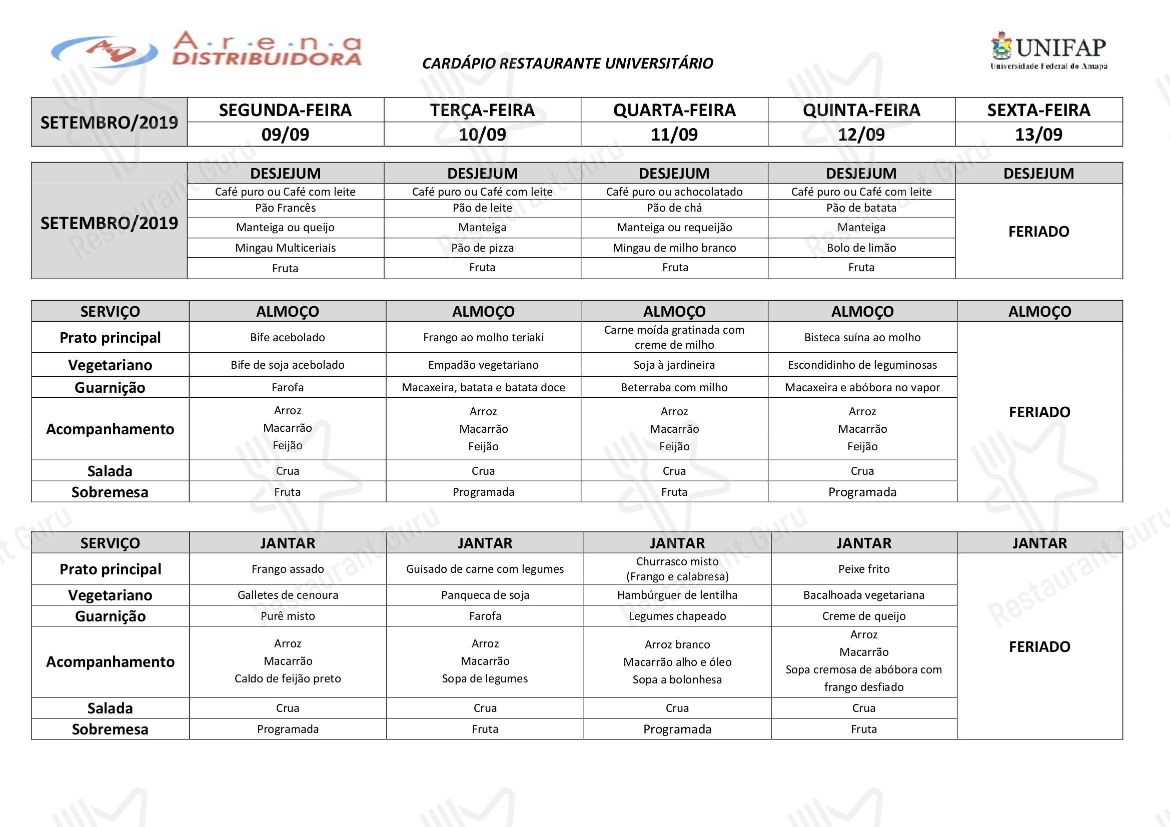 Restaurante Universitário - UNIFAP em Macapá - Holiday Catering