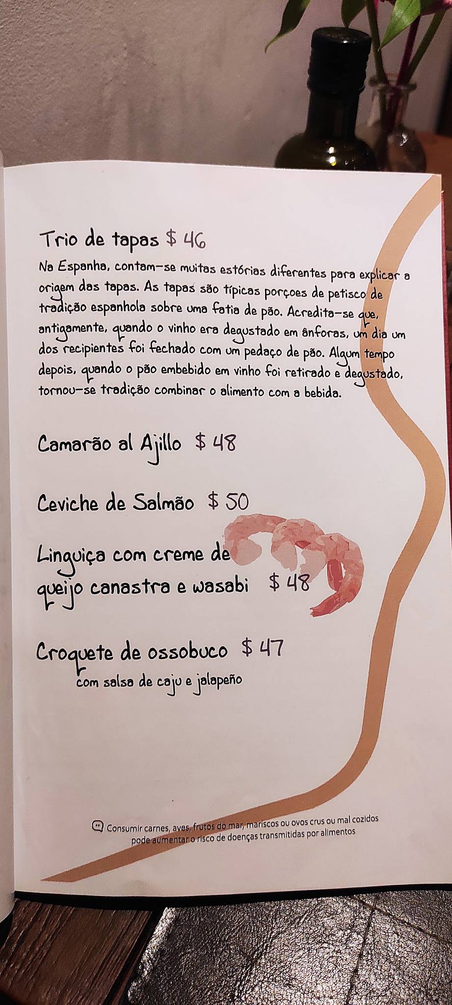 Restaurante Vila das Meninas cardápio