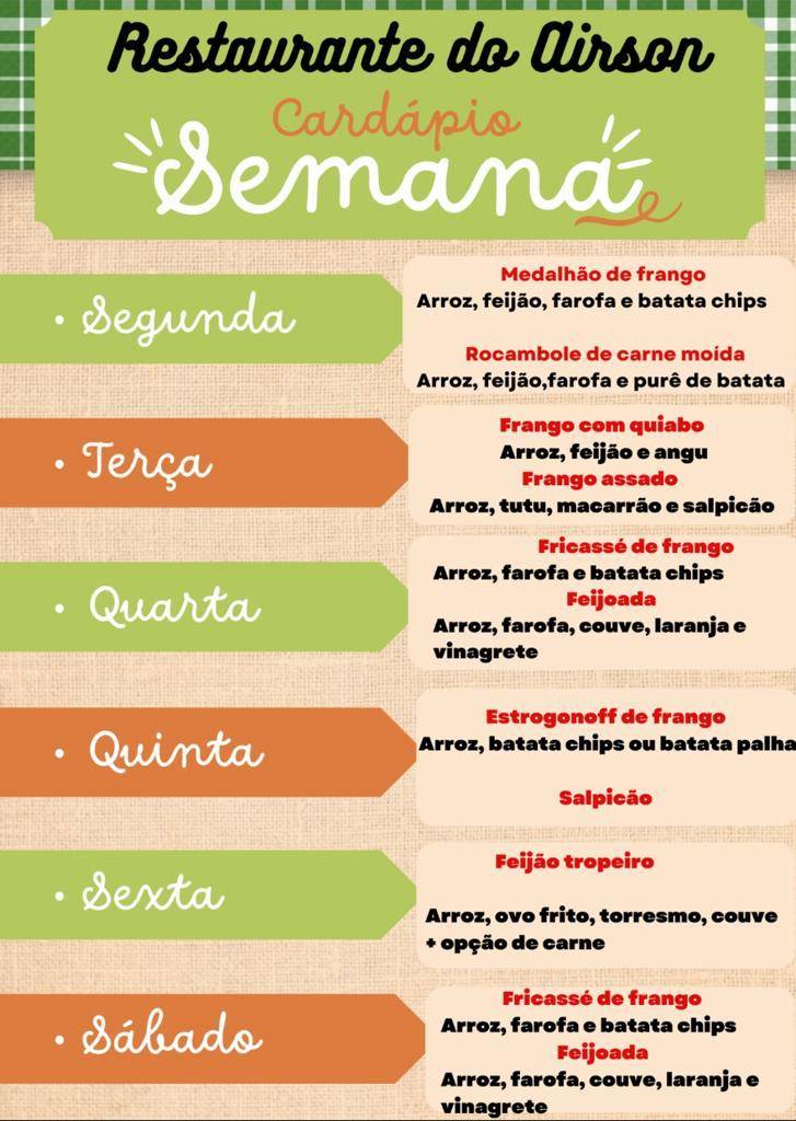 Restaurante do Airson cardápio