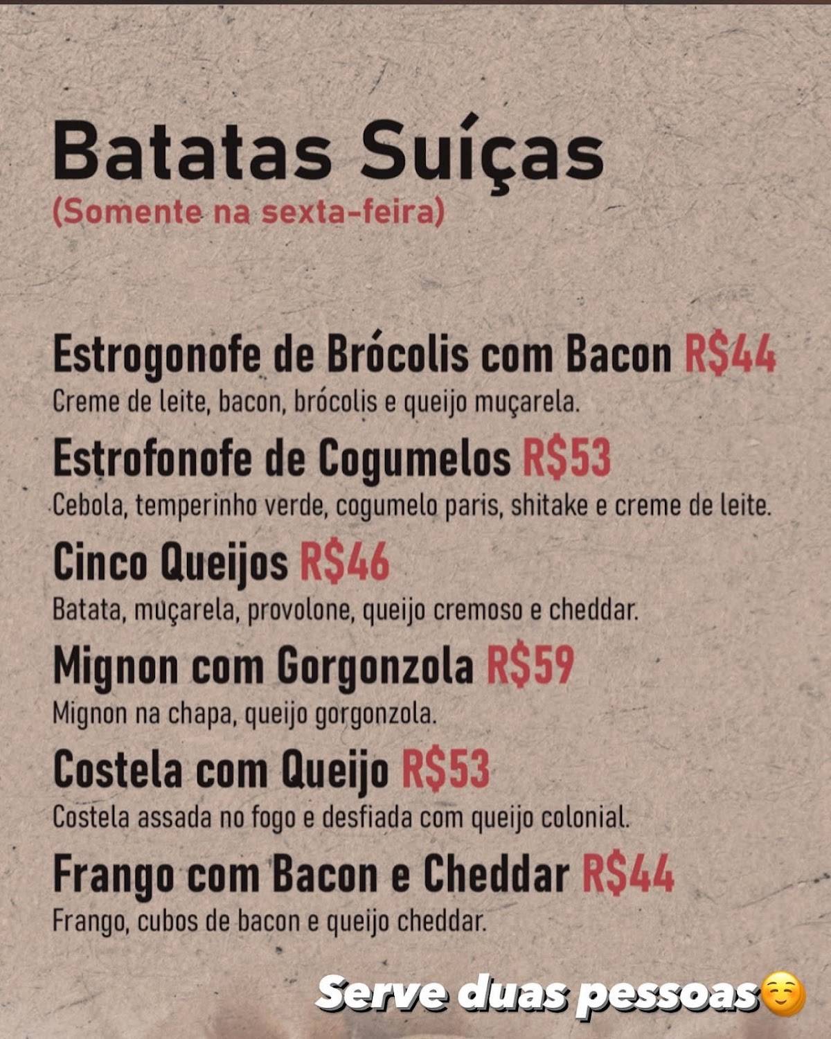Restauro cardápio