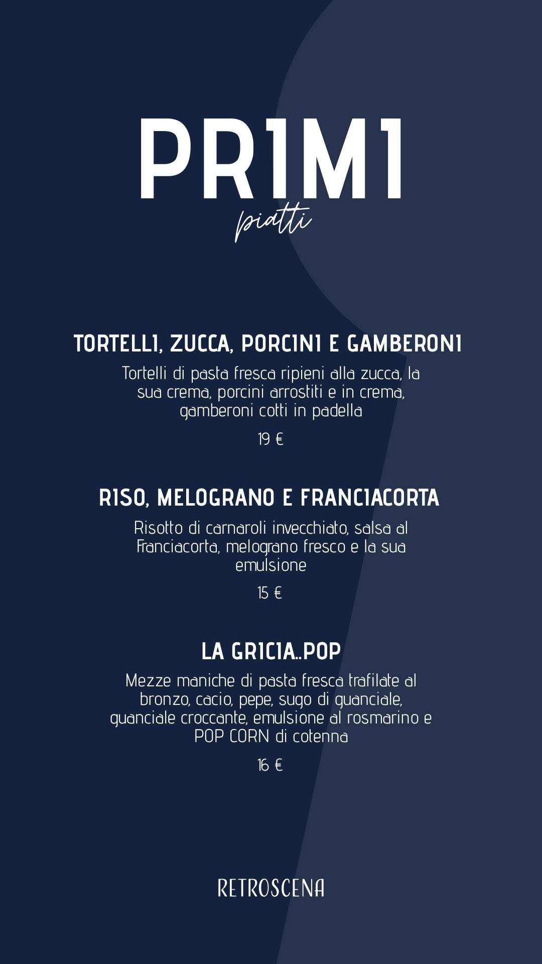 Menu di Retroscena 