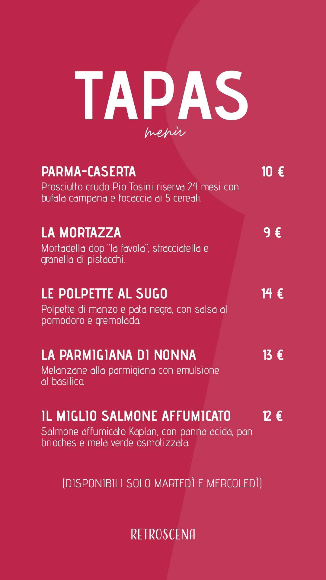 Menu di Retroscena 