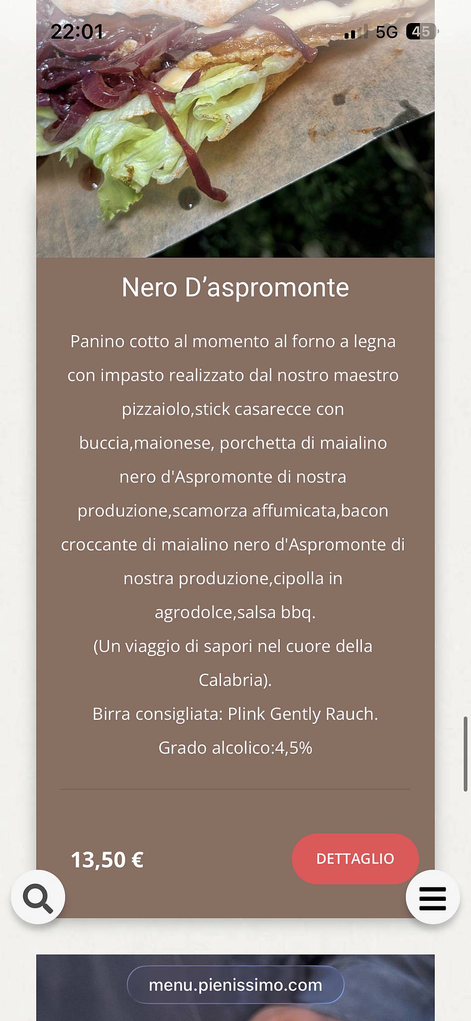 Menu di Rifugio Steakhouse 