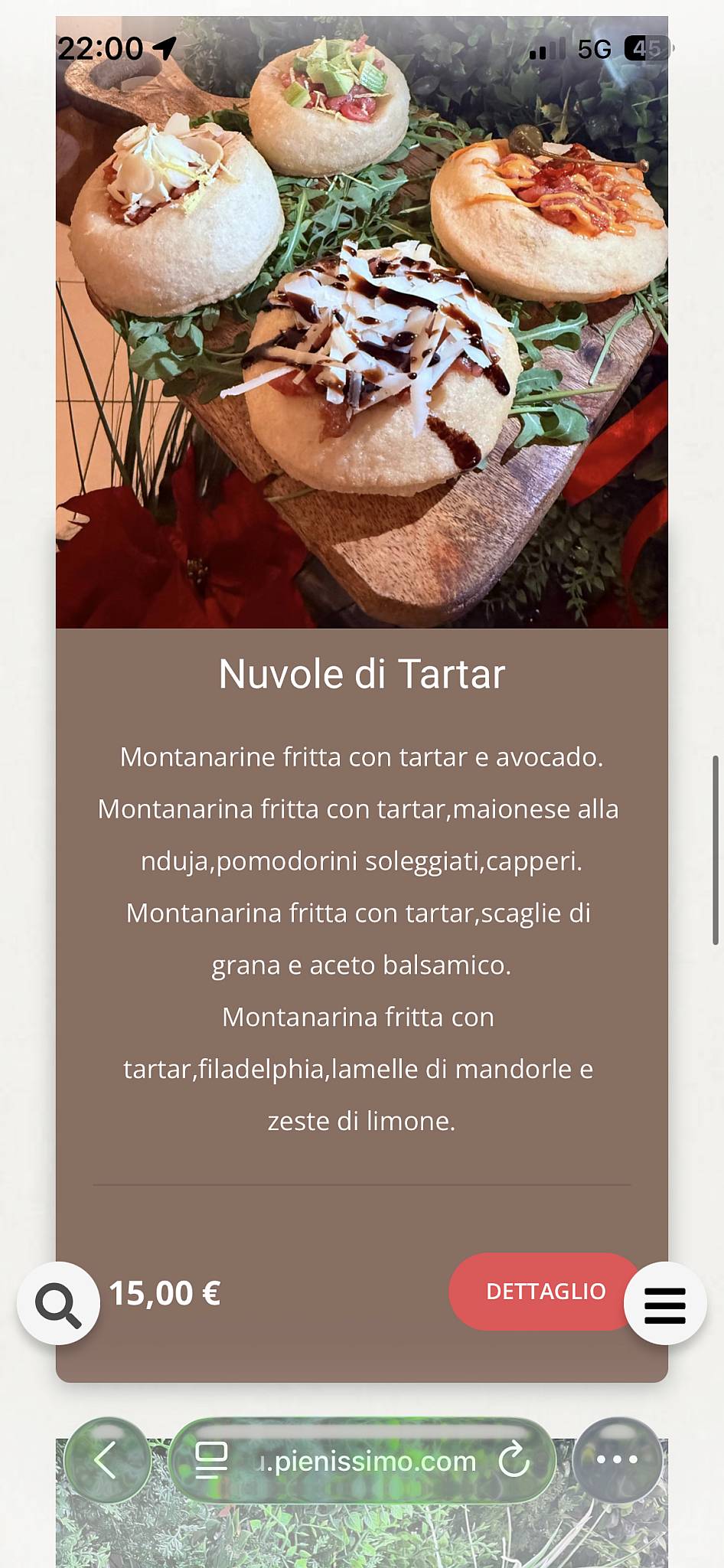 Menu di Rifugio Steakhouse 