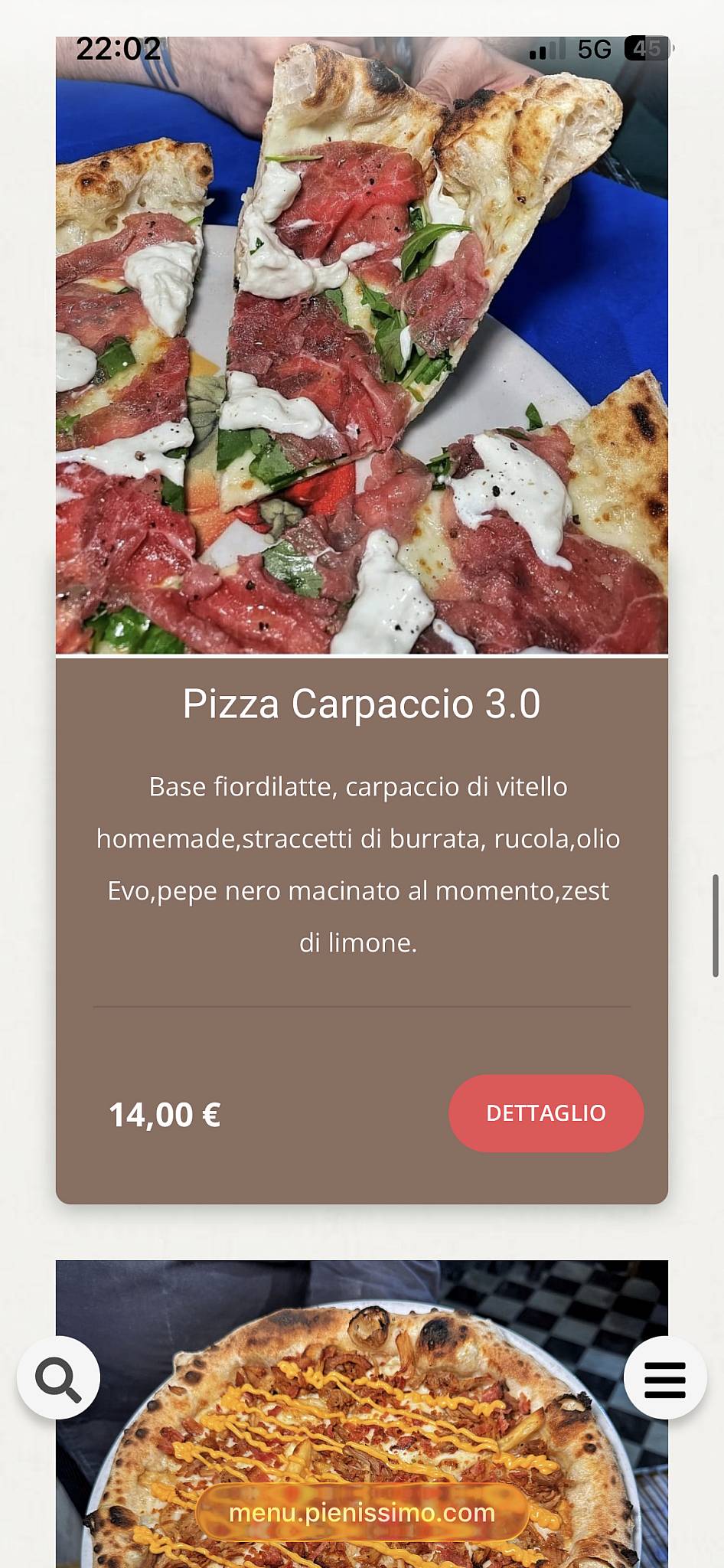 Menu di Rifugio Steakhouse 