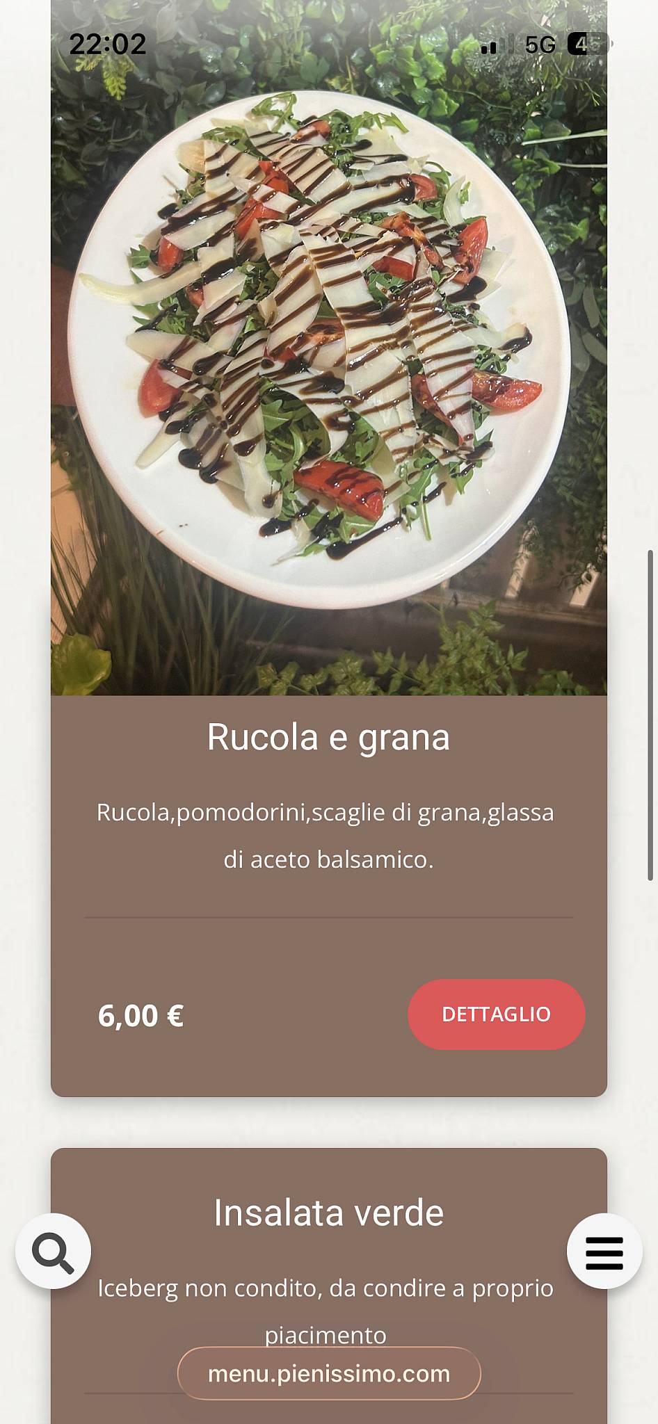 Menu di Rifugio Steakhouse 