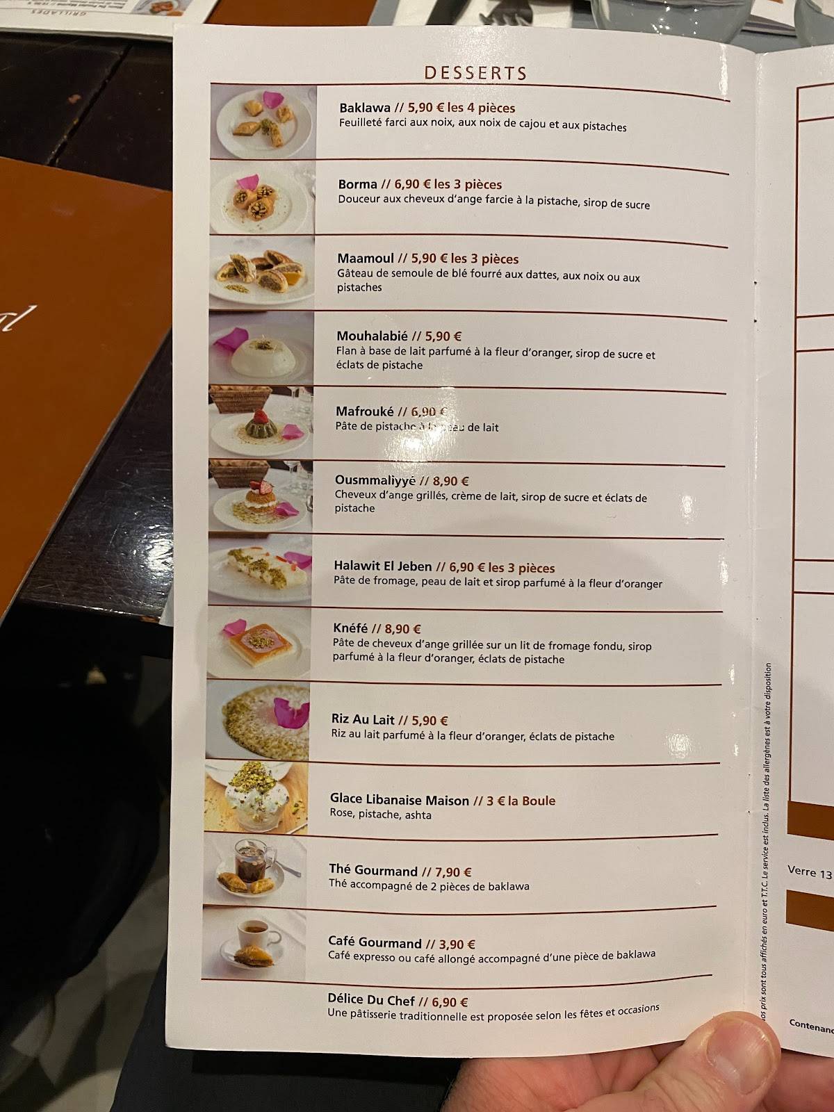 Menu de Rimal Paris: Le Traiteur George V