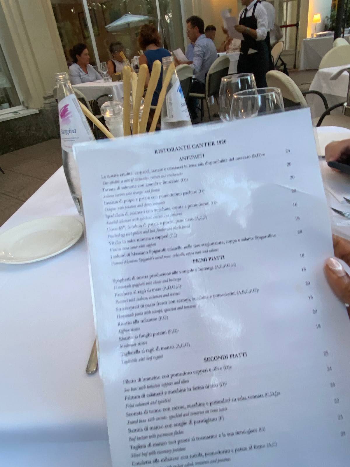 Menu di Ristorante Canter 