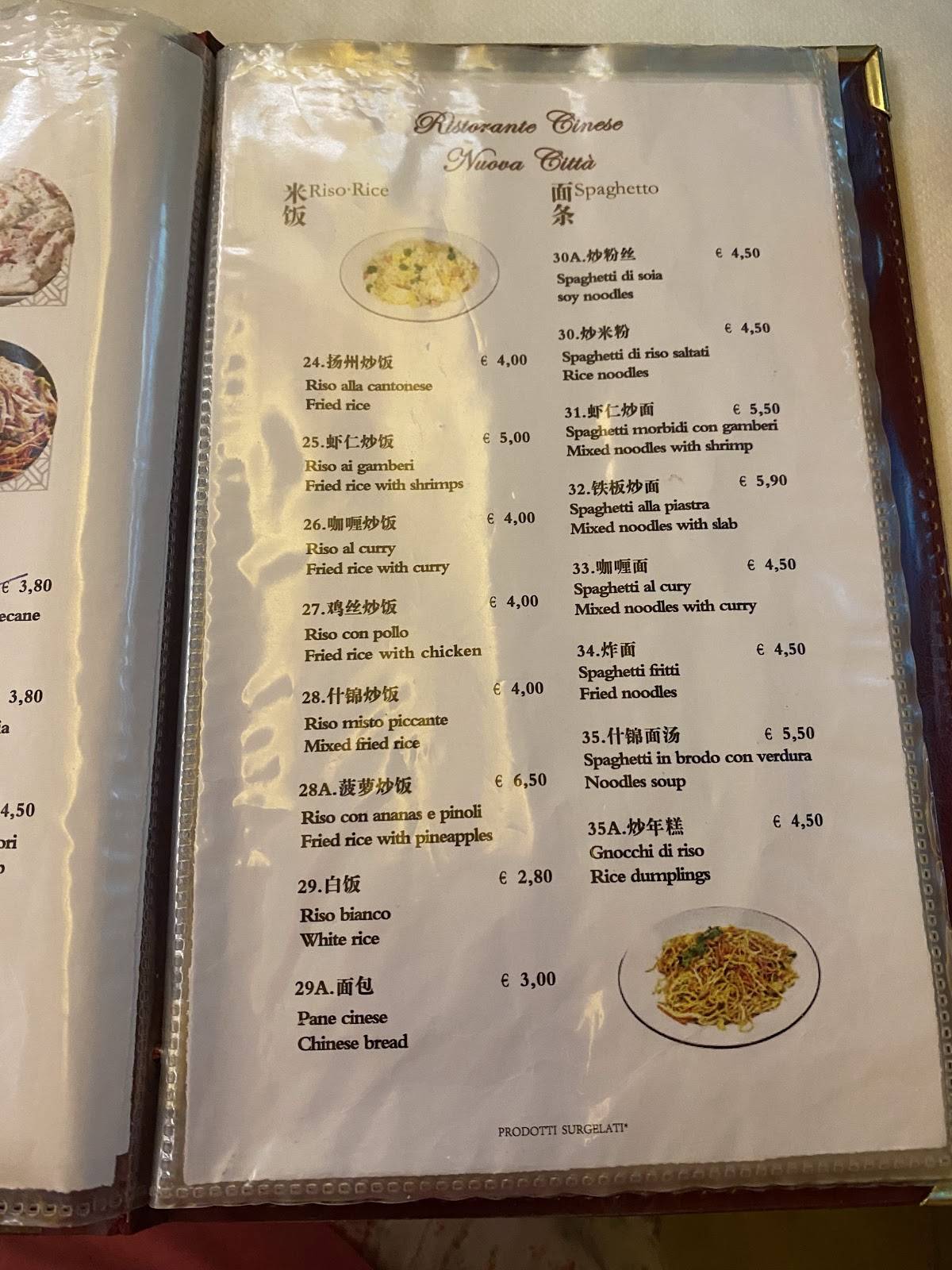 Menu di Ristorante Cinese Nuova Città 