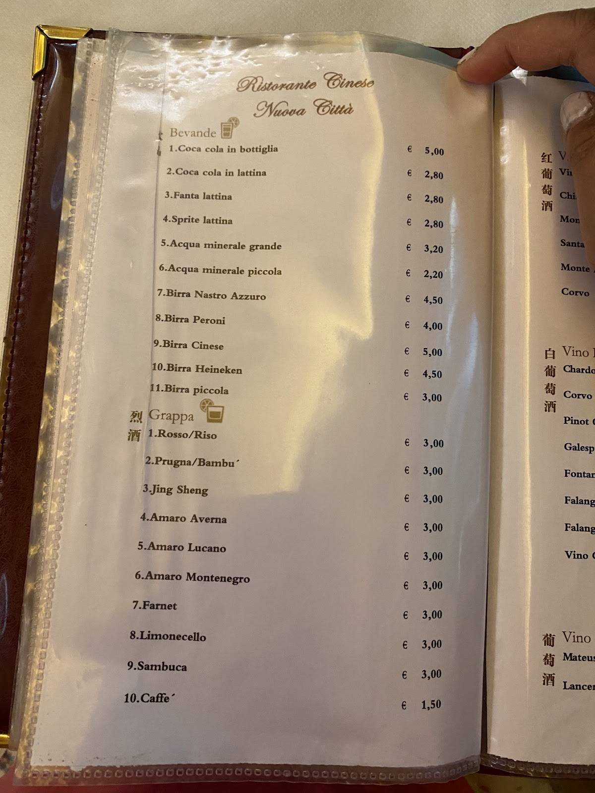 Menu di Ristorante Cinese Nuova Città 
