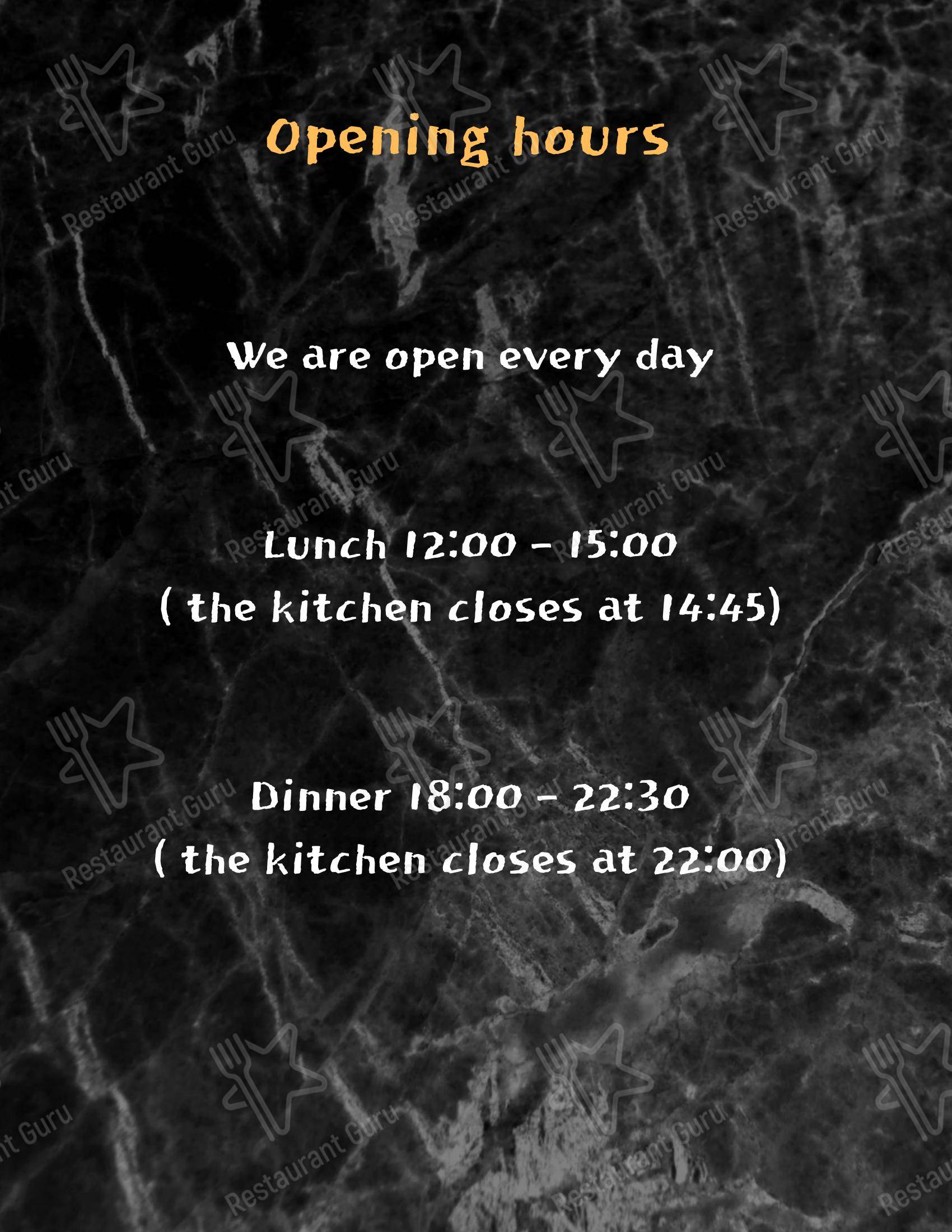 Menu bar pour Ristorante Coreano Bada - 한식당 바다 restaurant