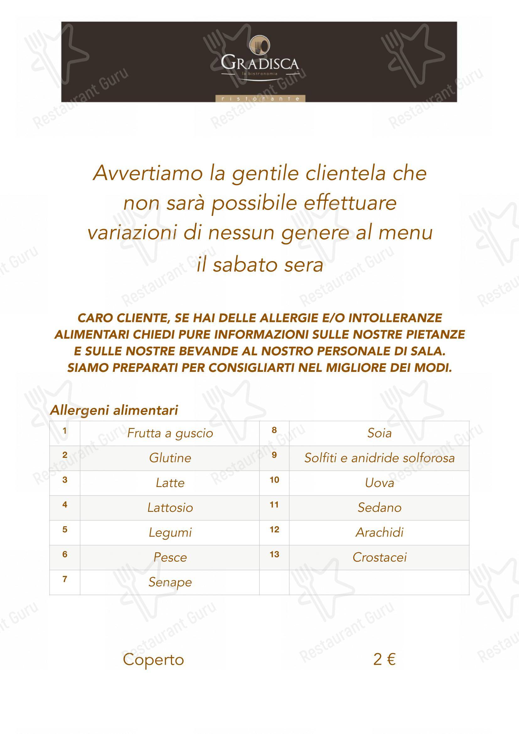 Ristorante Creperia Gradisca in Conversano - Menu bar