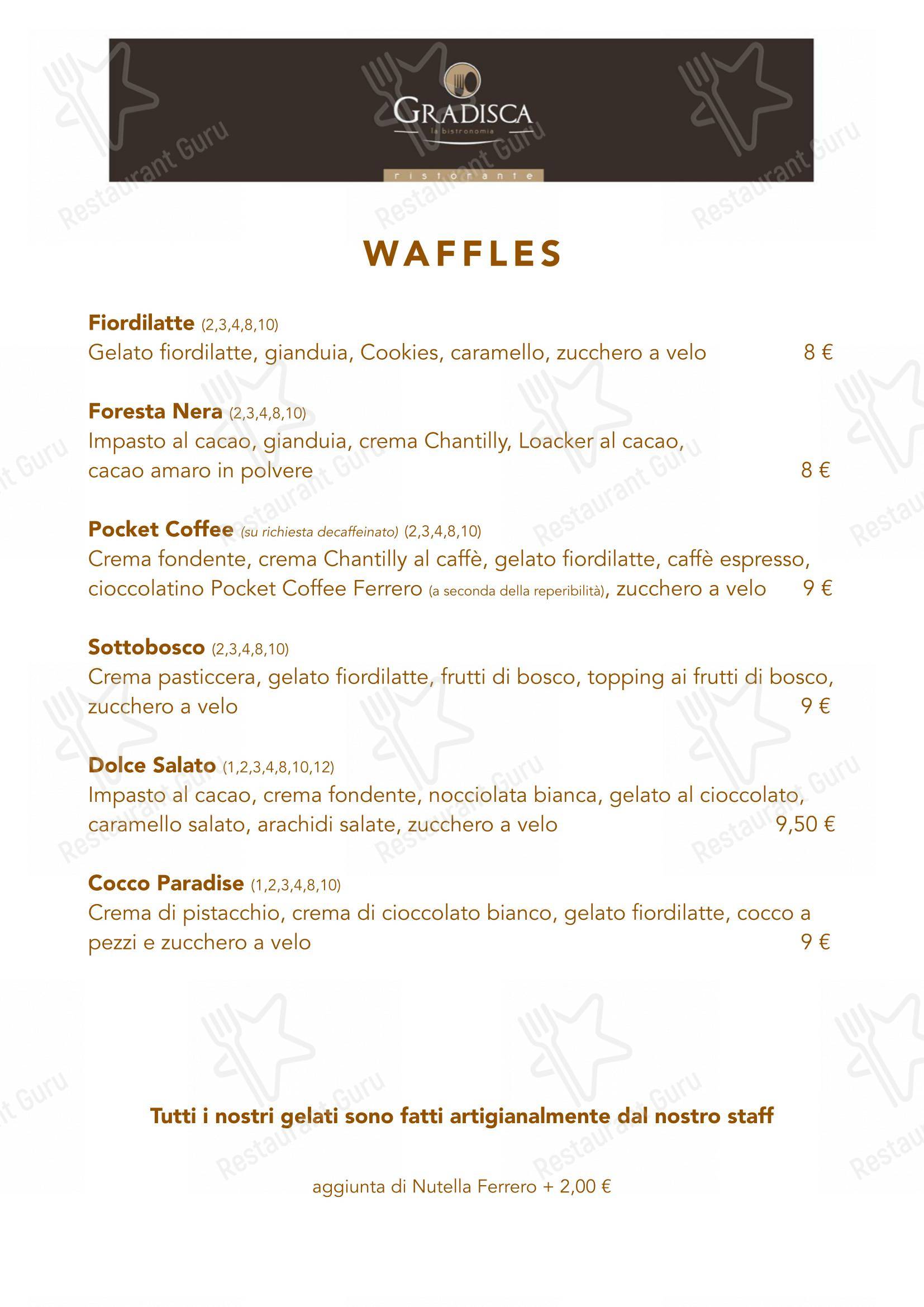 Menu bar per Ristorante Creperia Gradisca in Conversano