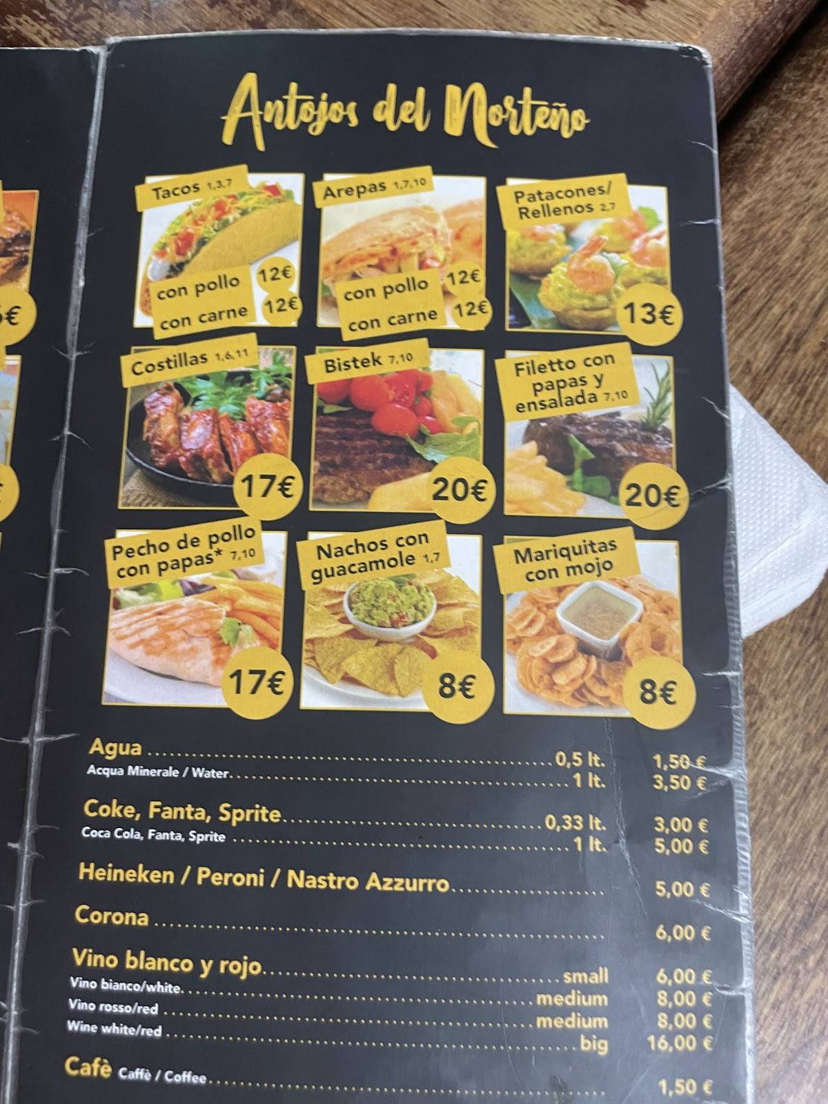 Menu di Ristorante El Norteño 