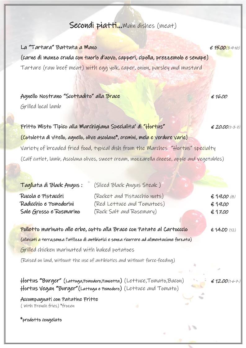 Menu di Ristorante Hortus 