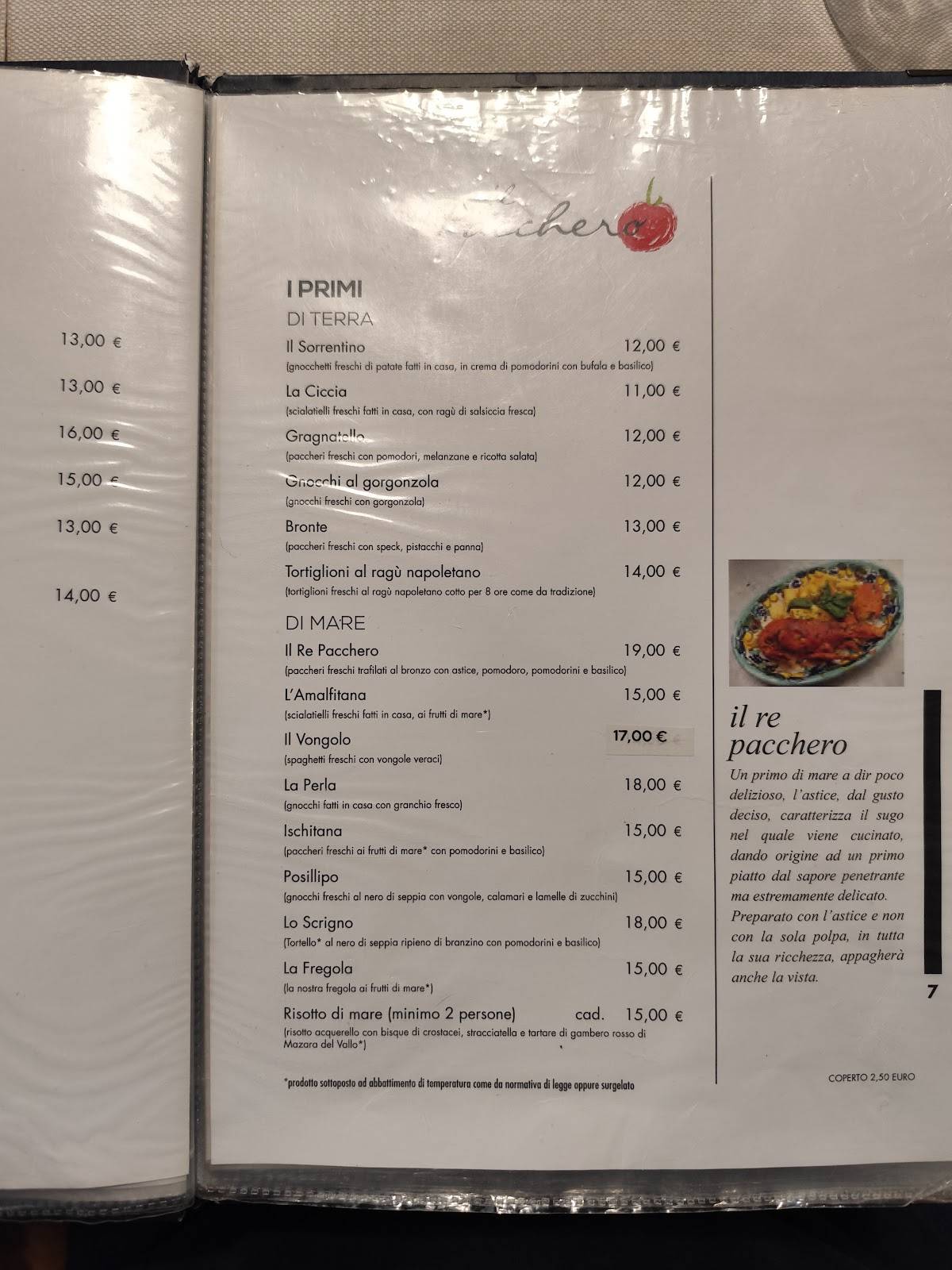 Menu di Ristorante Il Pacchero - Giaveno 