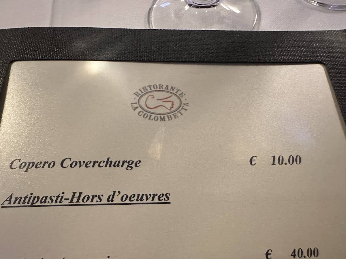 Menu di Ristorante La Colombetta 
