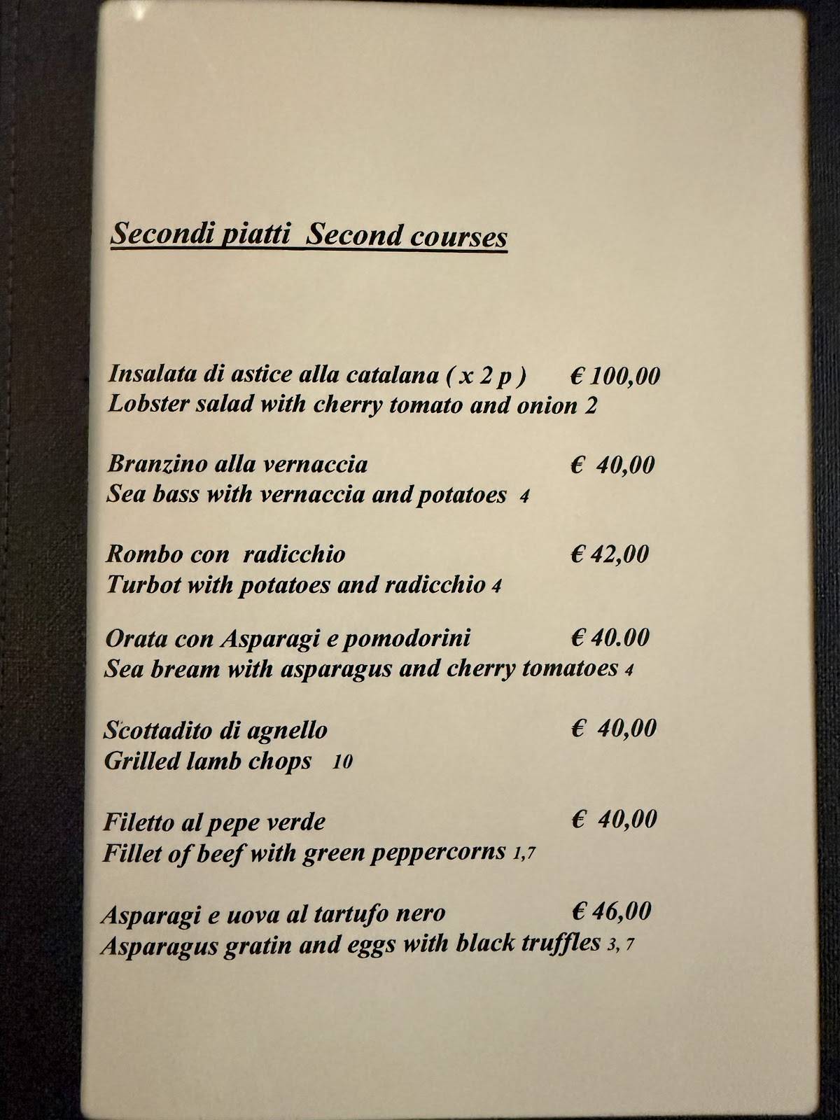 Menu di Ristorante La Colombetta 