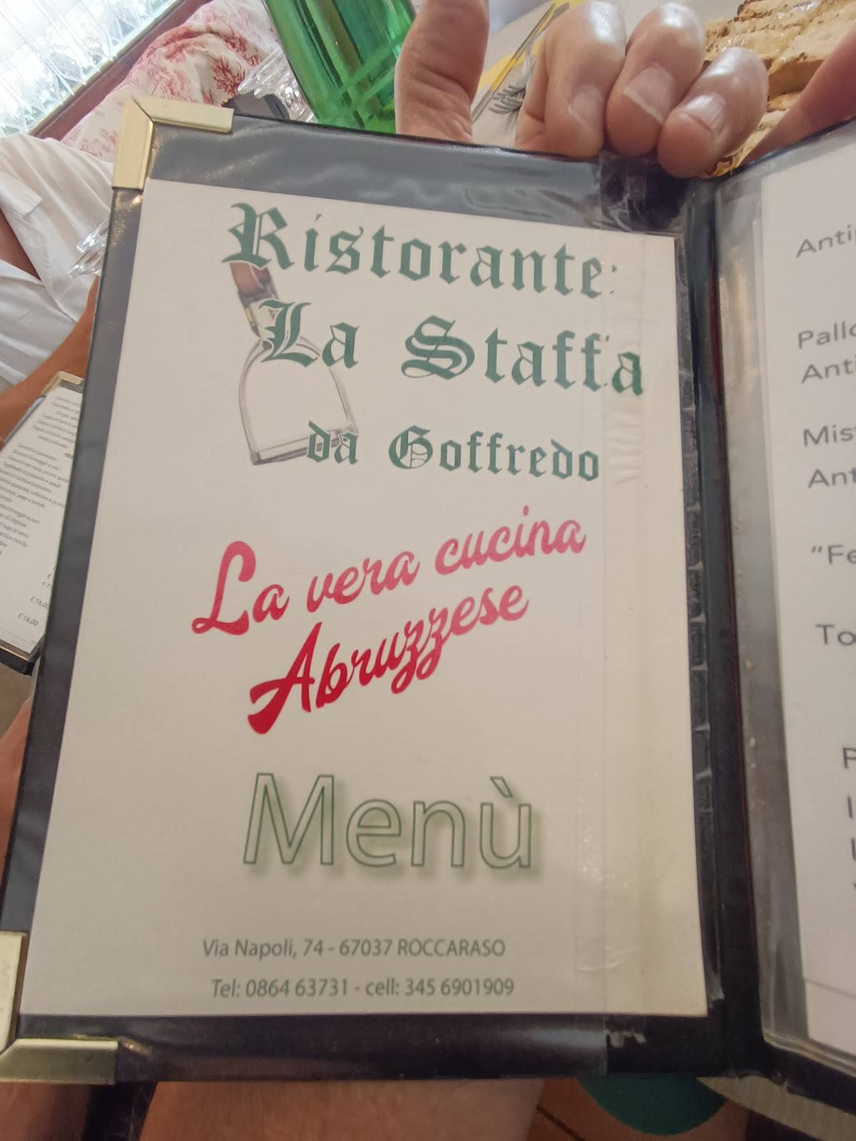 Menu di Ristorante La Staffa 