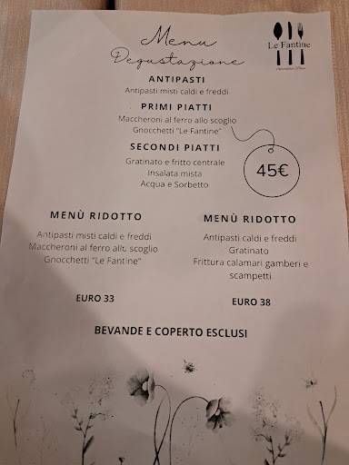 Menu di Ristorante Le Fantine 