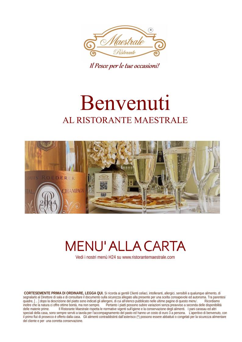 Menu di Maestrale ristorante pesce 