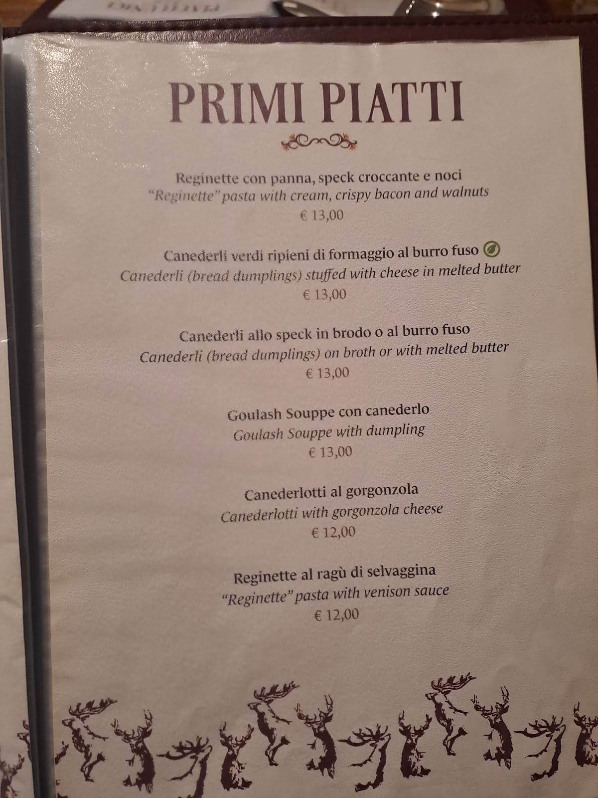 Menu di Baita Magnabò Aperto 